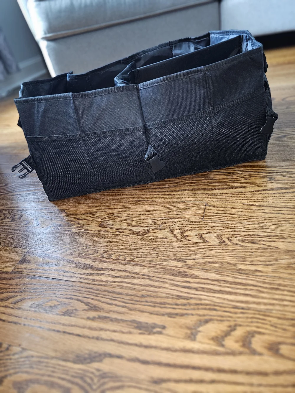FORTEM Car Trunk Organizer Foldable Storage Tote Black Multi-Compartment Organiz